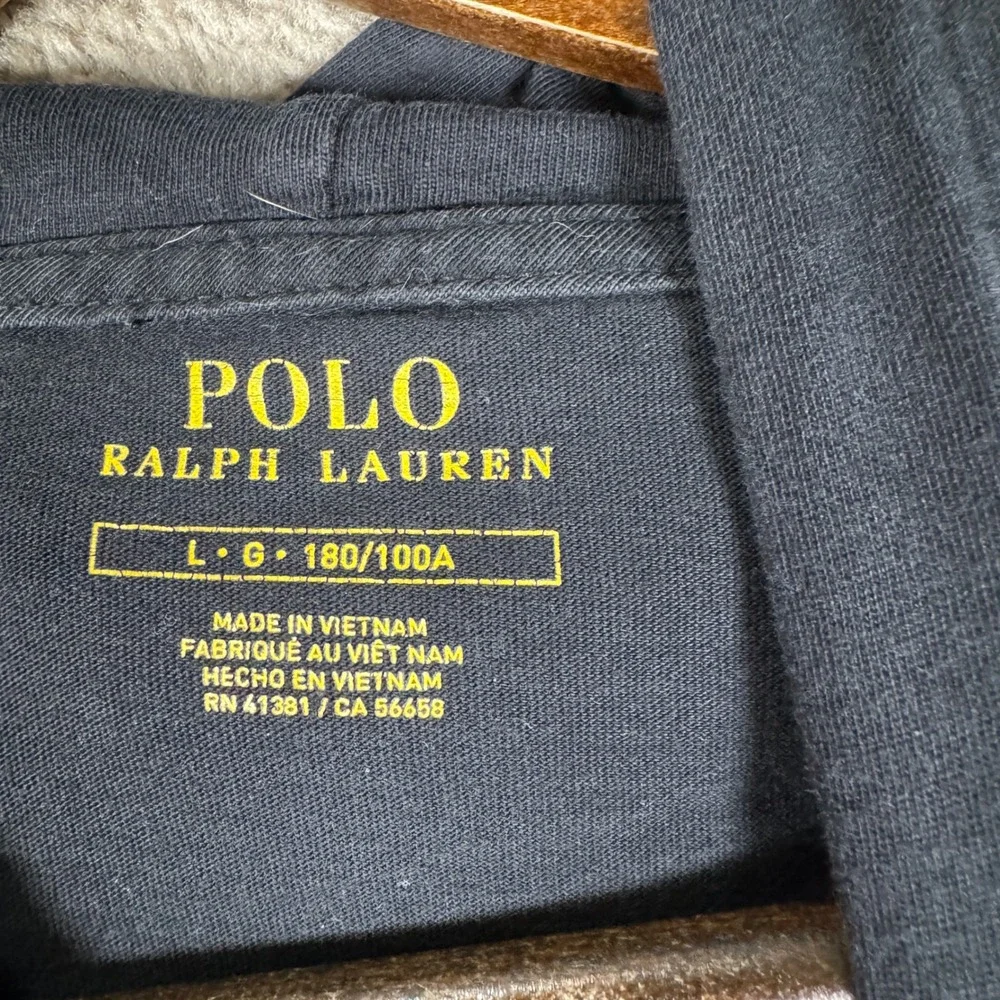 Polo Ralph Lauren Hooded T-Shirt Mens Large Big Pony 1967 Graphic Long Sleeve